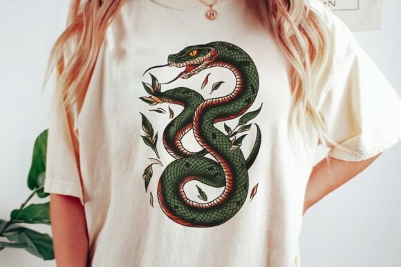 Download Vintage Serpent Leaf Tattoo Design Png - Design Collection