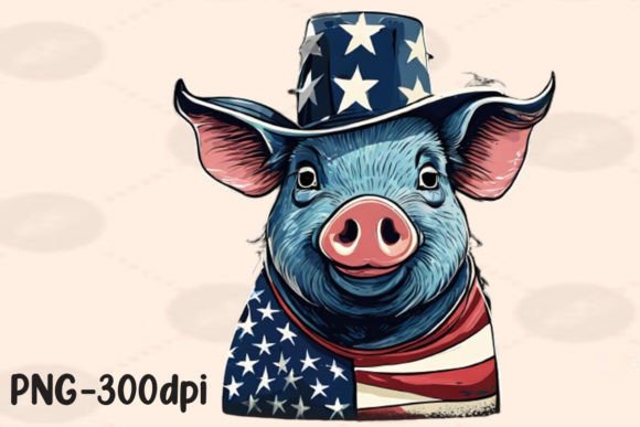 Download Pig Farmer Farm USA Flag Patriotic PNG - Farm Collection