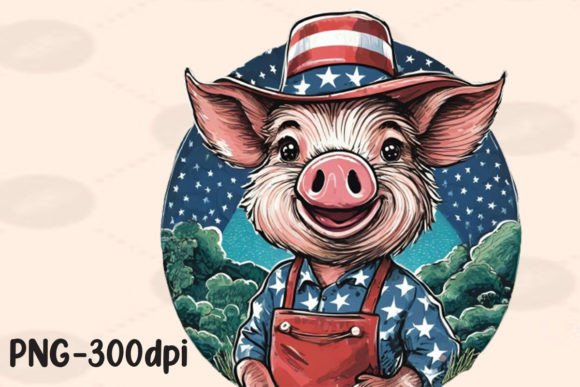 Download Pig Farmer Farm USA Flag Patriotic PNG - Farm Collection