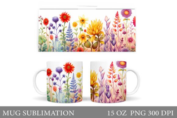 Download Flowers Mug Design. Wildflowers Mug Wrap - Design Collection