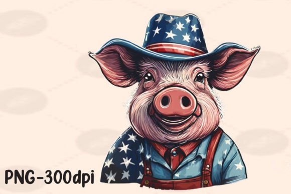 Download Pig Farmer Farm USA Flag Patriotic PNG - Farm Collection