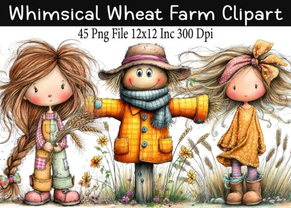Download Whimsical Wheat Farm Clipart PNG - Farm Collection