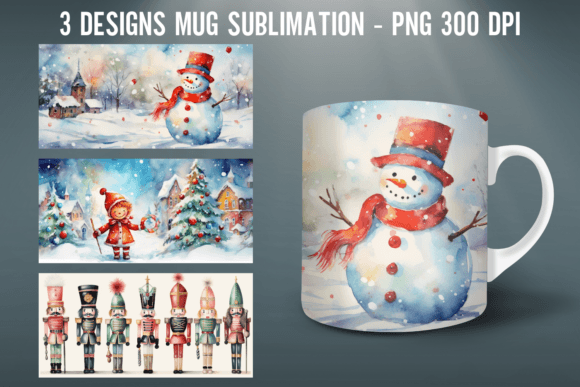 Download Christmas Mug Wrap Sublimation Designs - Design Collection