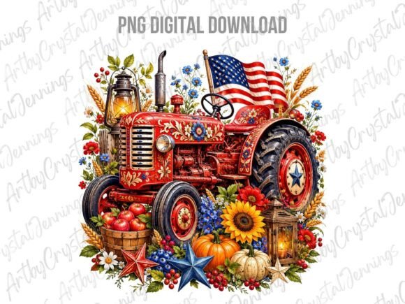 Download American Patriotic Farm Tractor PNG - Farm Collection