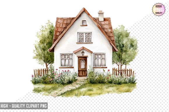 Download Watercolor House Clipart Design – PNG - Design Collection