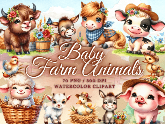 Download Cute Baby Farm Animals Clipart Farm PNG - Farm Collection