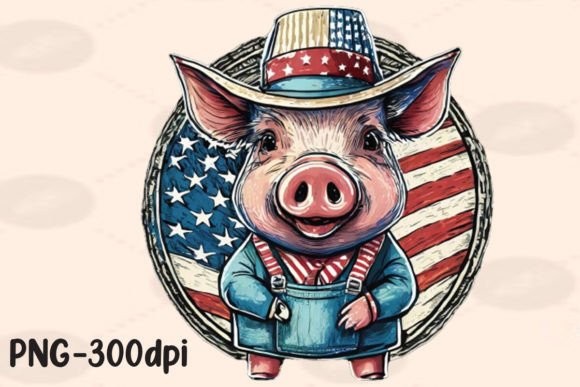 Download Pig Farmer Farm USA Flag Patriotic PNG - Farm Collection
