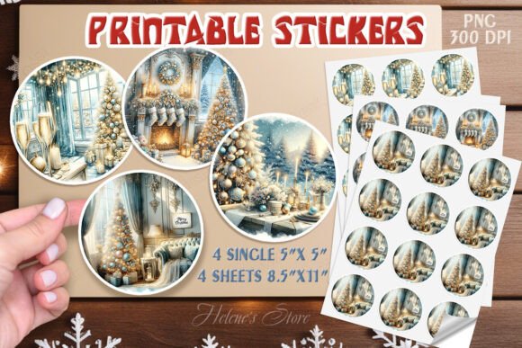 Download Christmas Watercolor Stickers Printable - Print Collection
