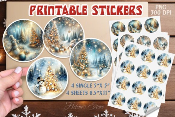 Download Christmas Watercolor Stickers Printable - Print Collection