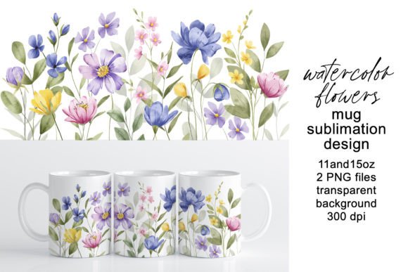 Download Mug Design, Wrap with Flowers, Leaves. - Design Collection