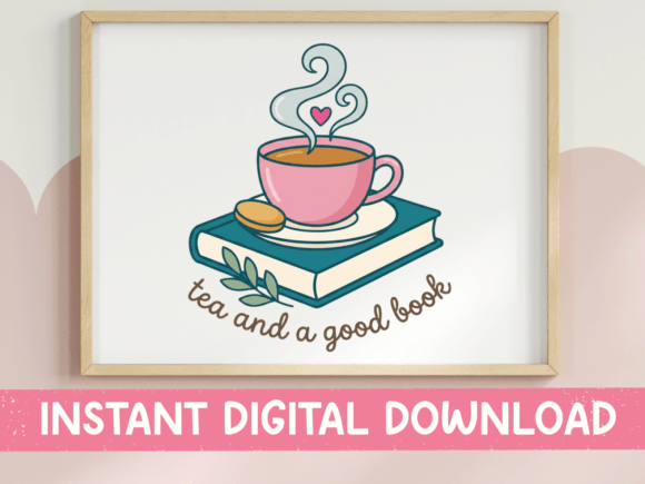 Download Tea and a Good Book Cozy Design - Design Collection