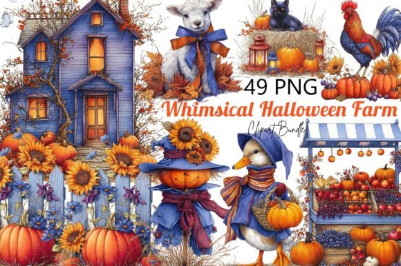 Download Whimsical Halloween Farm Clipart - Farm Collection