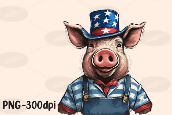Download Pig Farmer Farm USA Flag Patriotic PNG - Farm Collection