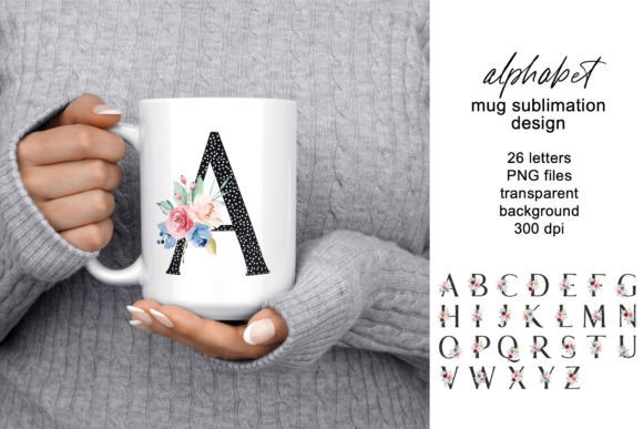 Download Mug Design, Floral Monogram, Flowers PNG - Design Collection