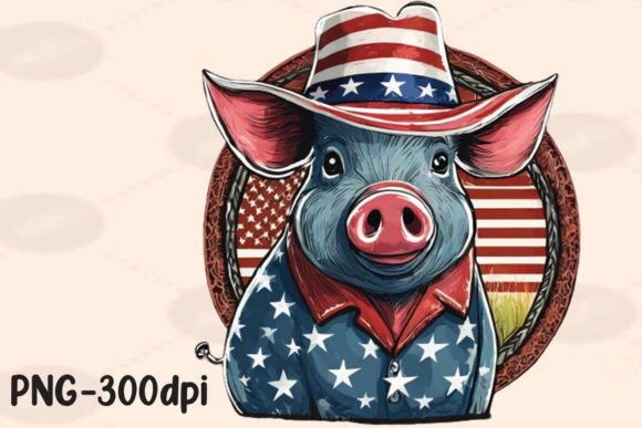 Download Pig Farmer Farm USA Flag Patriotic PNG - Farm Collection