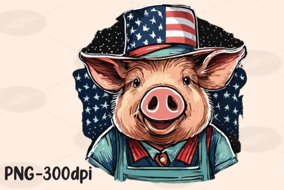 Download Pig Farmer Farm USA Flag Patriotic PNG - Farm Collection