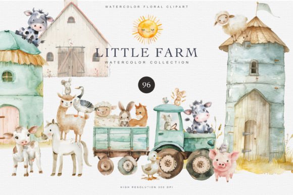 Download Nursery Little Farm Animal Clipart Set - Farm Collection