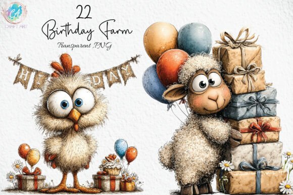 Download Cute Birthday Farm Clipart PNG - Farm Collection