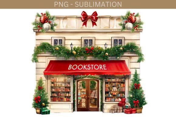 Download Book Store Winter Illustration - Premium Resources