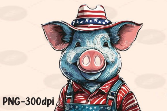 Download Pig Farmer Farm USA Flag Patriotic PNG - Farm Collection