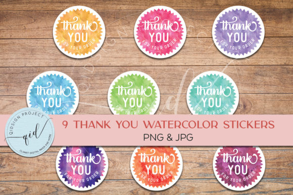 Download Printable Thank You Watercolor Stickers - Print Collection