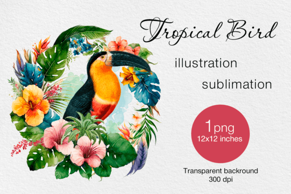Download Tropical Bird Watercolor PNG Print - Print Collection