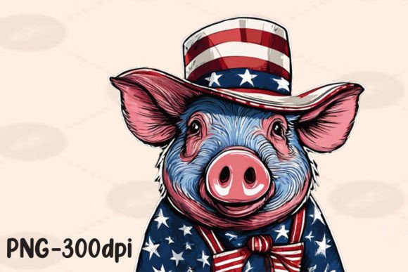 Download Pig Farmer Farm USA Flag Patriotic PNG - Farm Collection