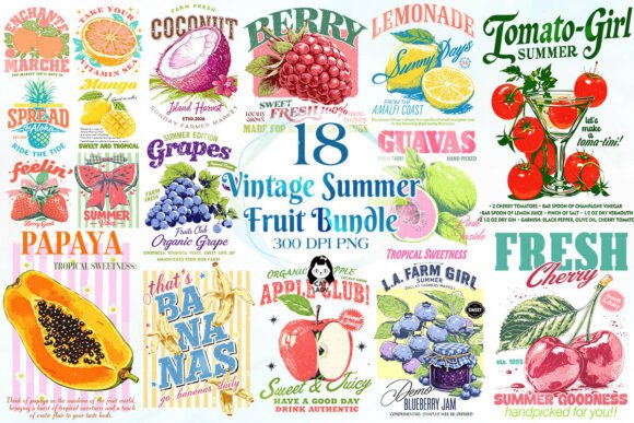 Download Vintage Summer Fruit Quotes PNG - Vintage summer Collection