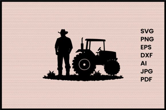 Download Farmer with Tractor Illustration - Farm Collection