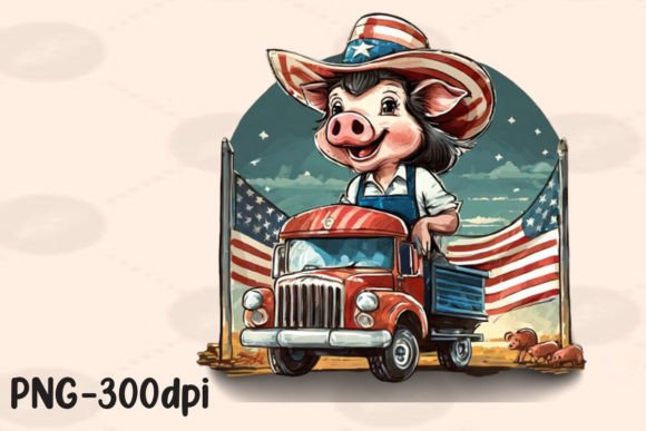 Download Pig Farmer Farm USA Flag Patriotic PNG - Farm Collection