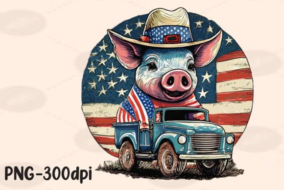 Download Pig Farmer Farm USA Flag Patriotic PNG - Farm Collection