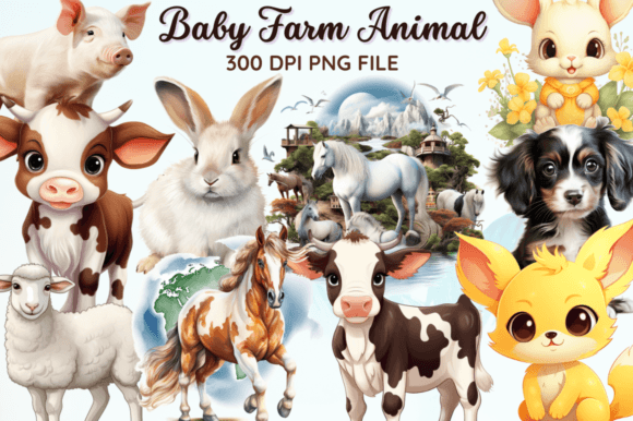 Download Baby Farm Animal Clipart Bundle - Farm Collection