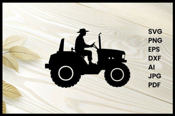 Download Farmer Driving Tractor Illustration - Farm Collection