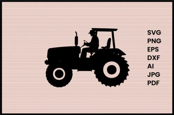 Download Farmer Driving Tractor Illustration - Farm Collection