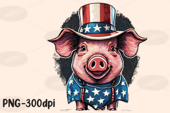 Download Pig Farmer Farm USA Flag Patriotic PNG - Farm Collection