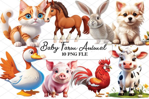 Download Baby Farm Animal Clipart Bundle - Farm Collection