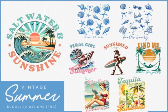 Download Vintage Summer Bundle Sublimation Png - Vintage summer Collection