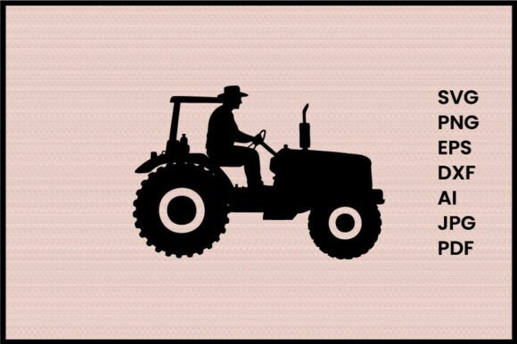 Download Farmer Driving Tractor Illustration - Farm Collection