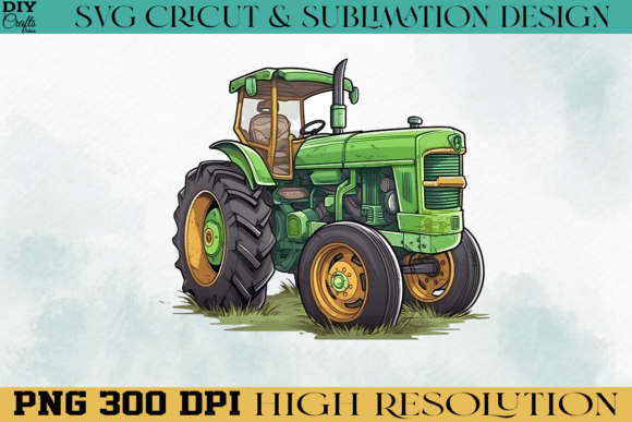 Download Farm Tractor PNG Watercolor Sublimation - Farm Collection