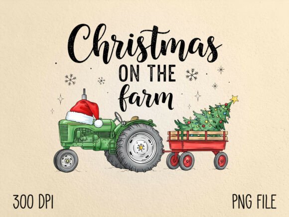 Download Christmas on the Farm Tractor PNG - Farm Collection