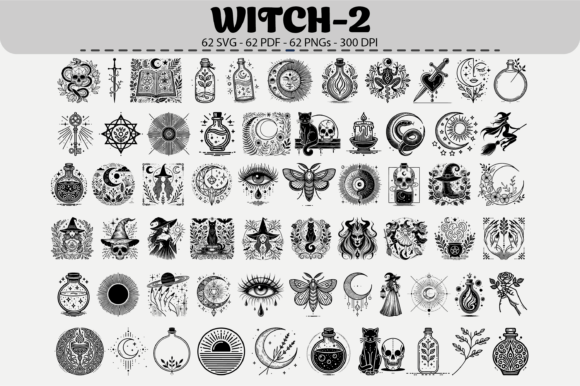 Download Witchcraft Clipart Pack – 62 Designs - Design Collection
