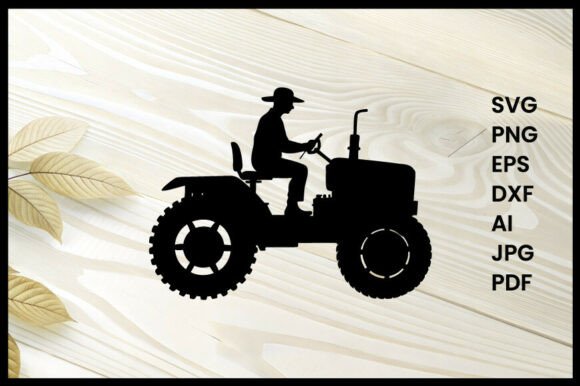 Download Farmer Driving Tractor Illustration - Farm Collection