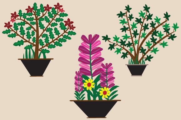 Download Colorful Flower Tree Illustration Design - Design Collection